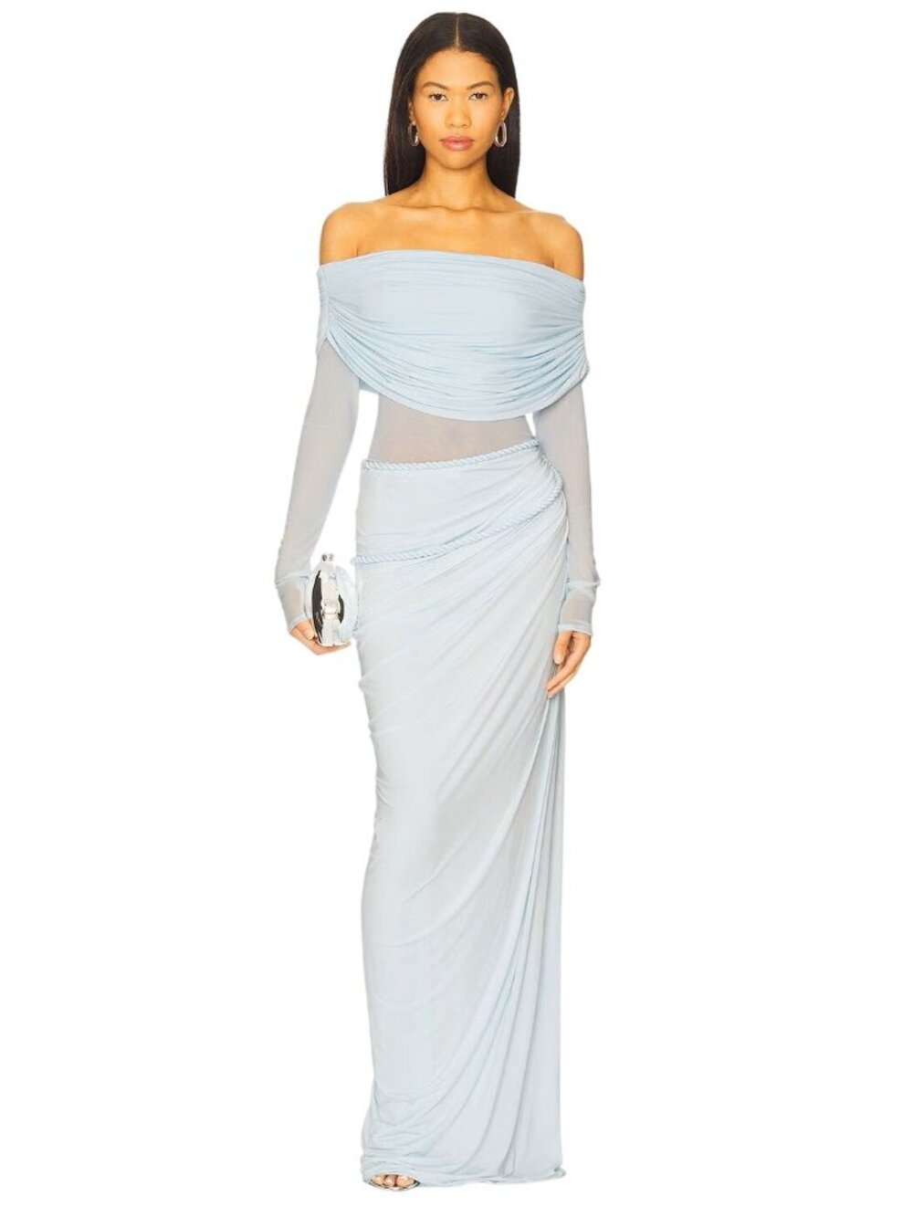 Deme by Gabriella Bella Gown in Baby Blue Medium New Womens Maxi Long Gown